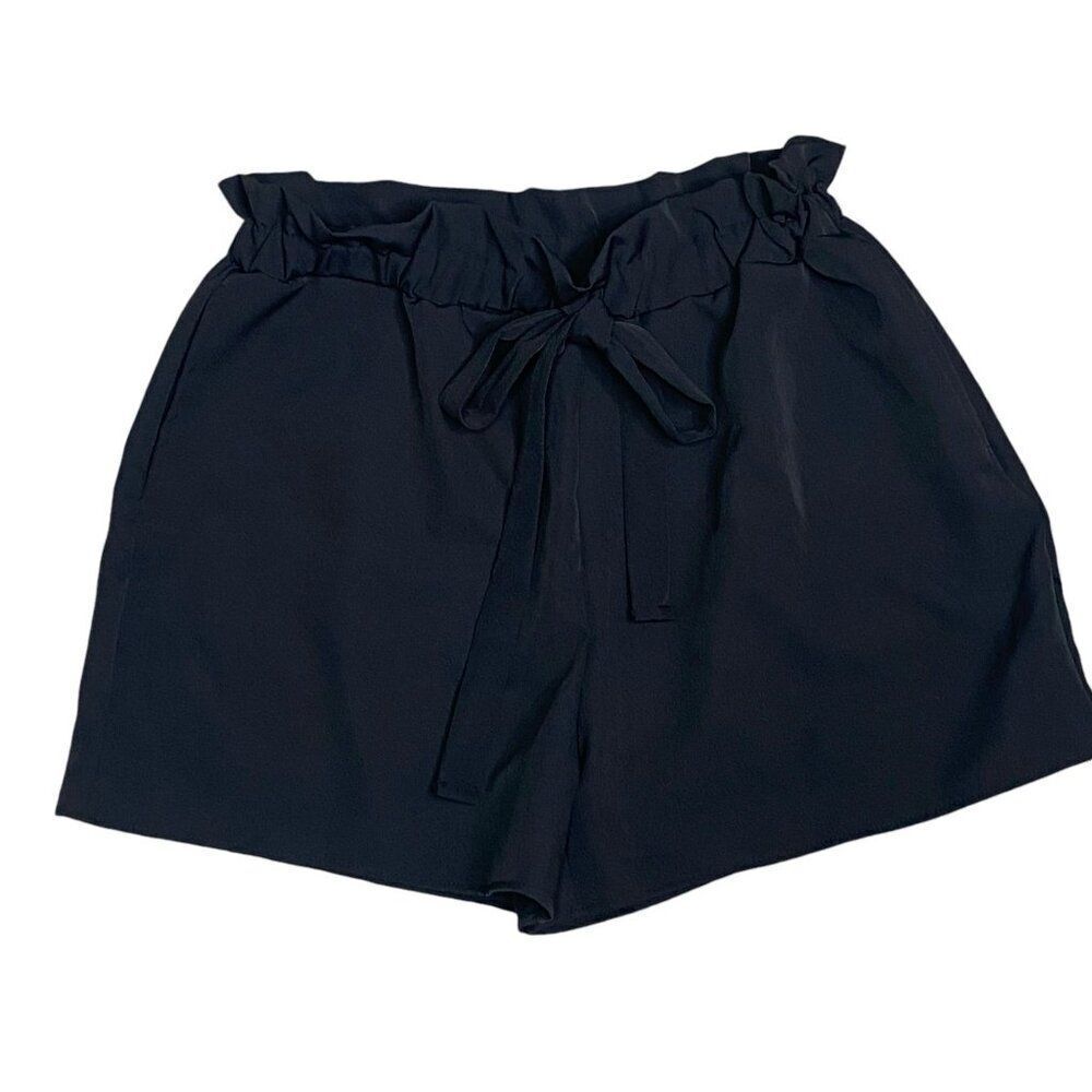 BiBi Black Dres Shorts Paper Bag Waist Size Medium